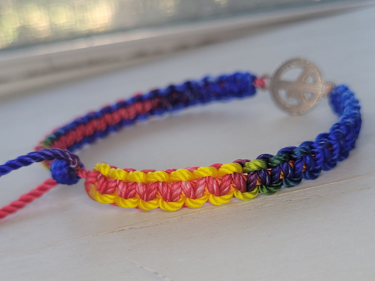 Evil Eye & Peace Symbol Bracelet