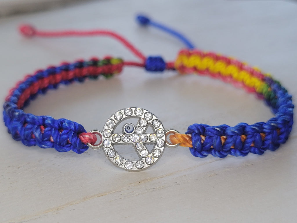 Evil Eye & Peace Symbol Bracelet