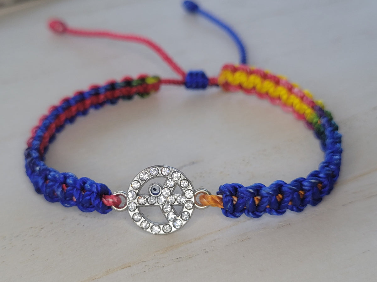 Evil Eye & Peace Symbol Bracelet