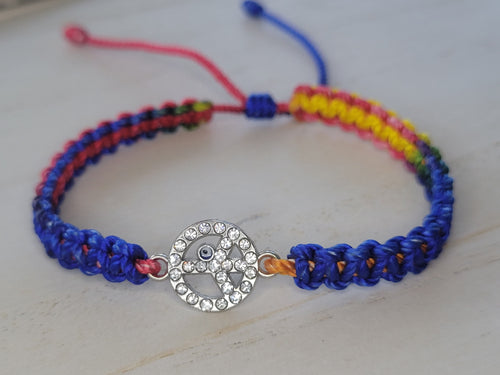 Evil Eye & Peace Symbol Bracelet